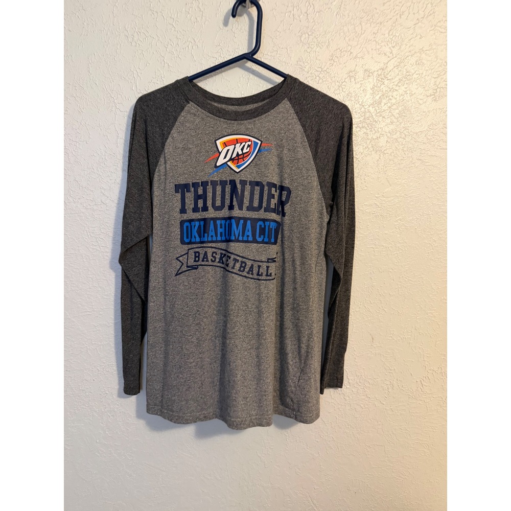 NBA Oklahoma City Thunder Raglan Long Sleeve Shirt Grey XL 18/20